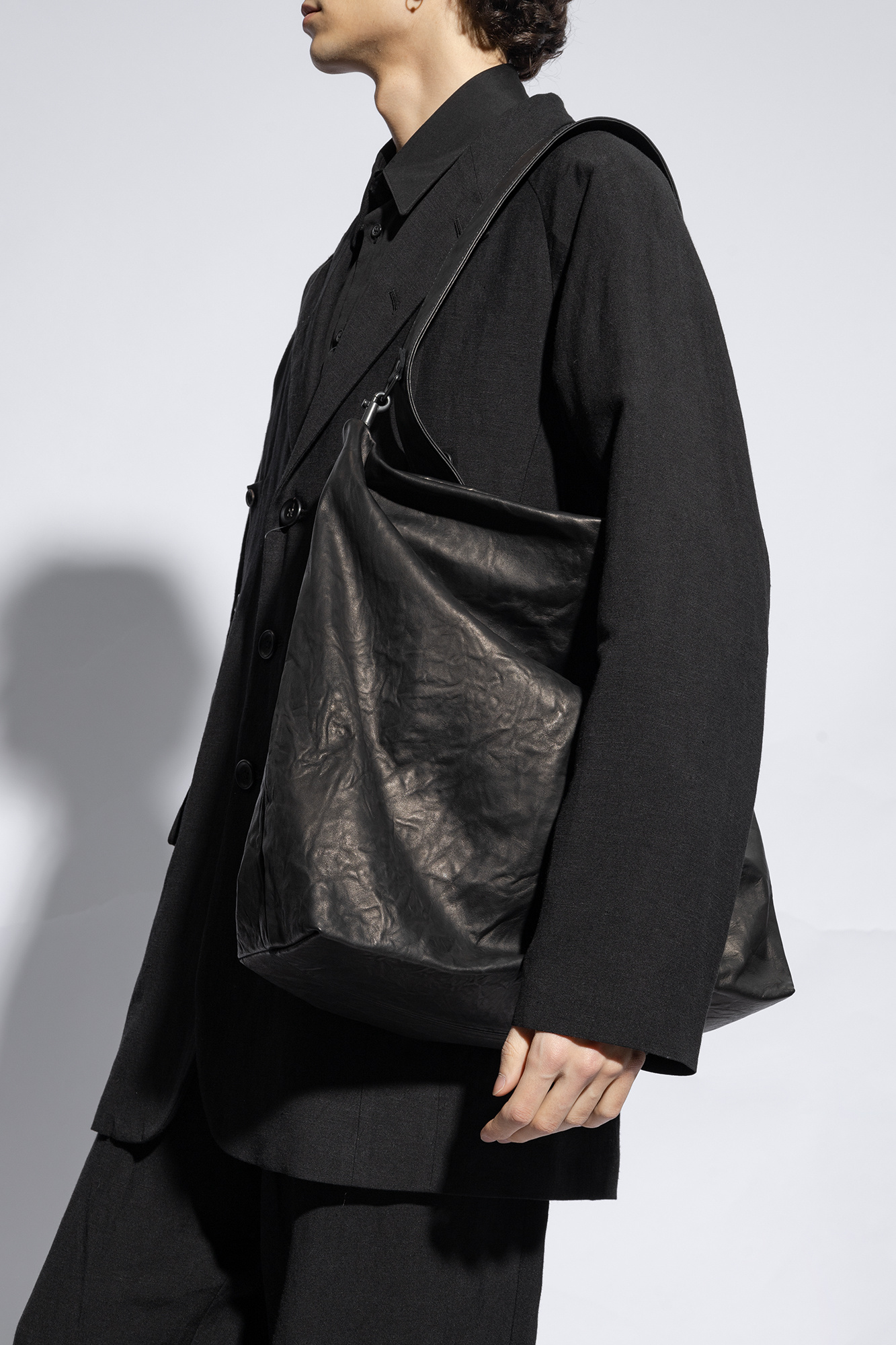 Black Leather shoulder bag Yohji Yamamoto - SchaferandweinerShops BF -  Coach Pillow Tabby tote bag Black
